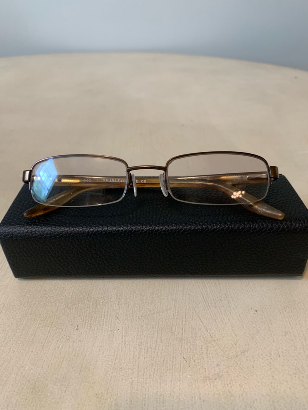 Armani Exchange Rectangular Metal Frames  Glasses in Brown Frames Only